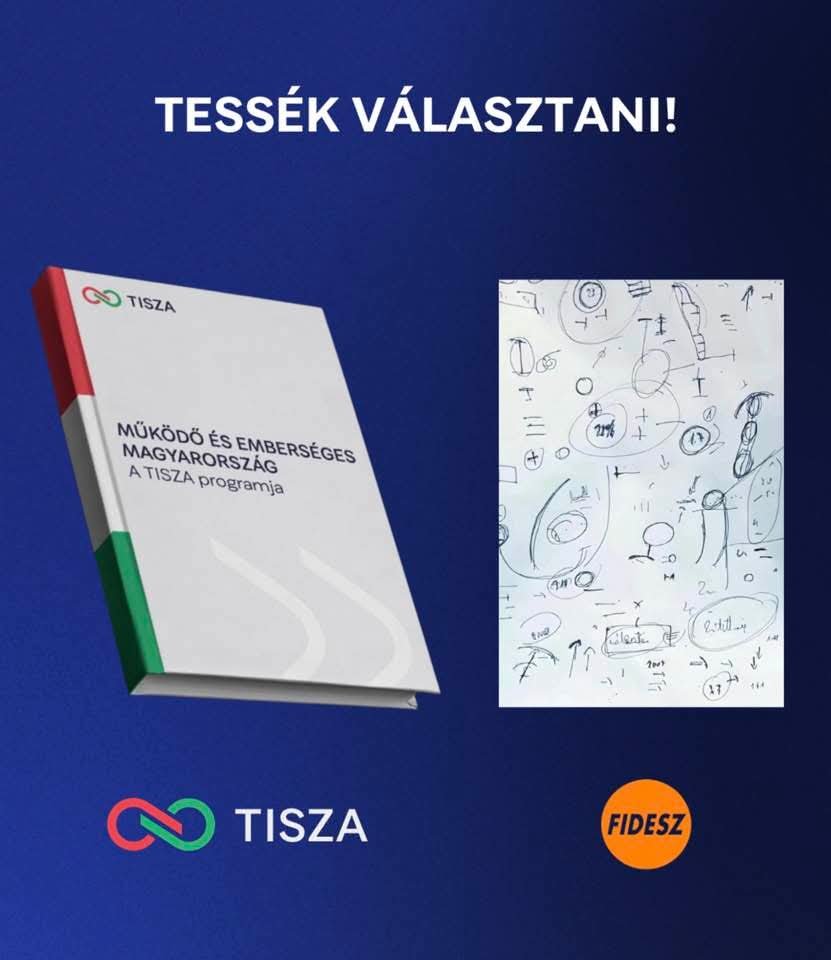 Tessék választani Tisza működő és emberséges Magyarország program vs Fidesz program